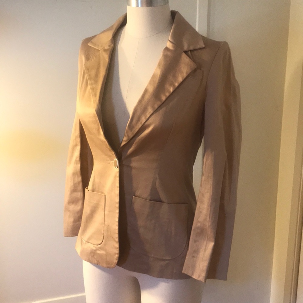 CYNTHIA ROWLEY sz6 cutout spring blazer jacket - Picture 3 of 5